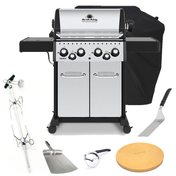 Broil King Crown S490 Gas Barbecue | Rotisserie + FREE COVER + ACCESSORIES