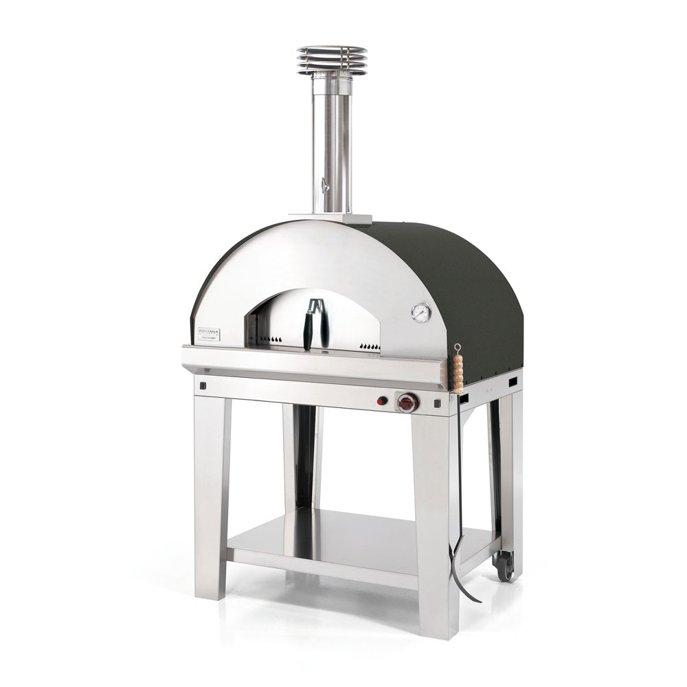 Fontana Mangiafuoco Gas-Hybrid Pizza Oven with Trolley | Anthracite
