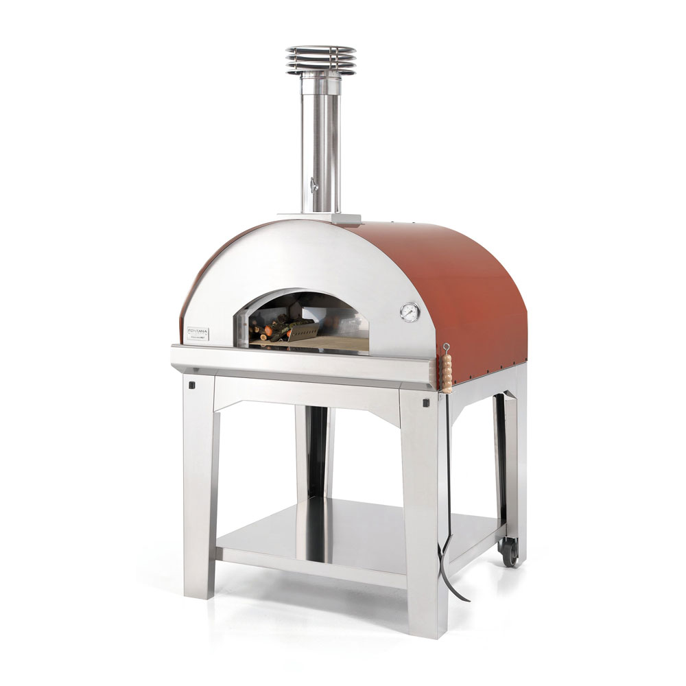 Fontana Marinara Wood Pizza Oven with Trolley | Rosso