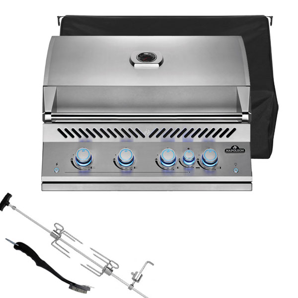 Napoleon 700 Series BIG32RBPSS-1 Built In Gas Barbecue | Rotisserie + FREE COVER + ACCESSORY 