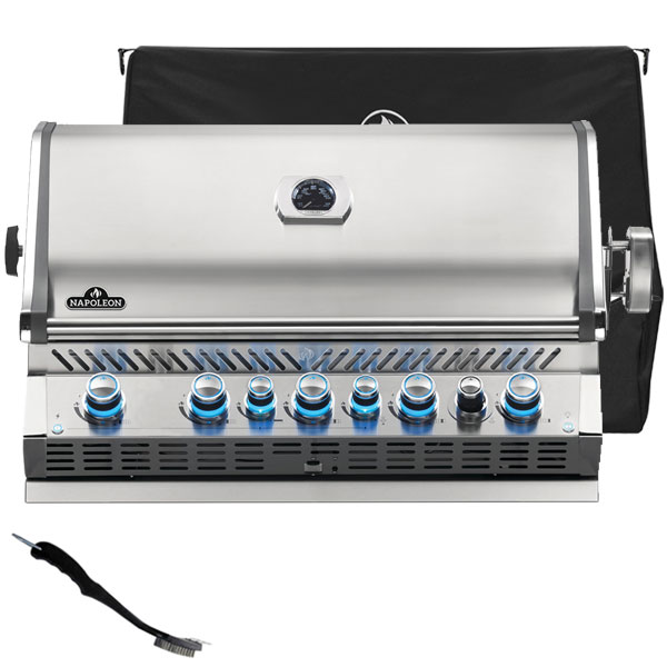 Napoleon Prestige BIPRO665 Built-In Gas Barbecue BIPRO665RBPSS-3 | Rotisserie + <span style='color: #006666;'>FREE COVER + ACCESSORY</span> 