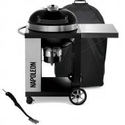 Napoleon PRO Charcoal Kettle Barbecue with Cart | Lid Closed & Shelf UP
