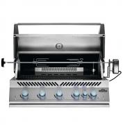 Napoleon 700 Series BIG38 Built In Gas Barbecue | Lid Open with Rotisserie Kit