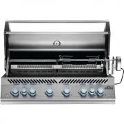 Napoleon 700 Series BIG44 Built In Gas Barbecue | Lid Open with Rotisserie Kit