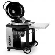 Napoleon PRO Charcoal Kettle Barbecue with Cart | Lid Open & Shelf UP