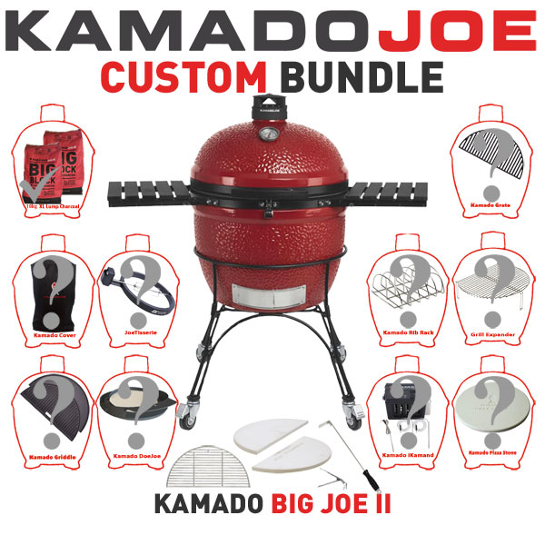 Kamado Joe Big Joe II Custom Bundle + FREE 18Kg KAMADO XL LUMP WOOD Charcoal