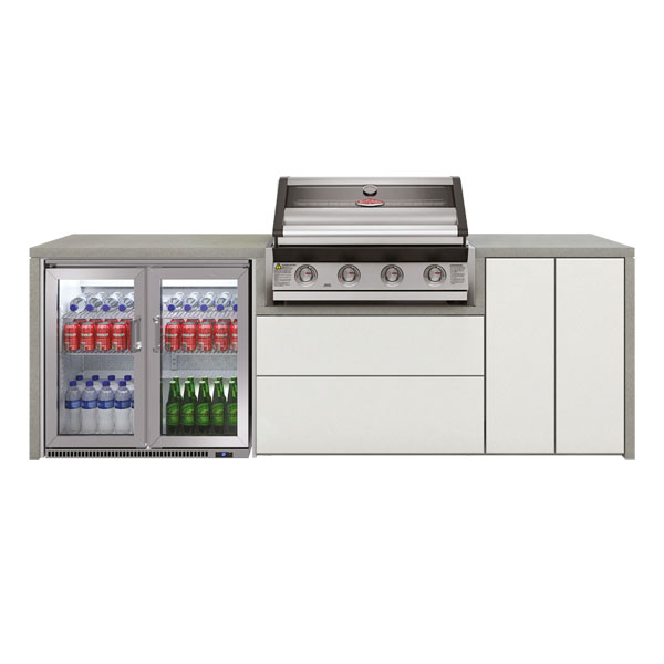 Beefeater 1600 Series 4 Burner Harmony Outdoor Kitchen with Double Fridge