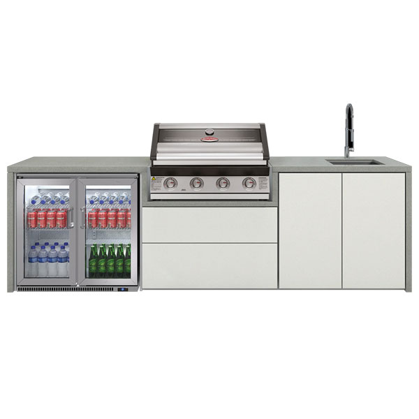 Beefeater 1600 Series 4 Burner Harmony Outdoor Kitchen with Sink & Double Fridge