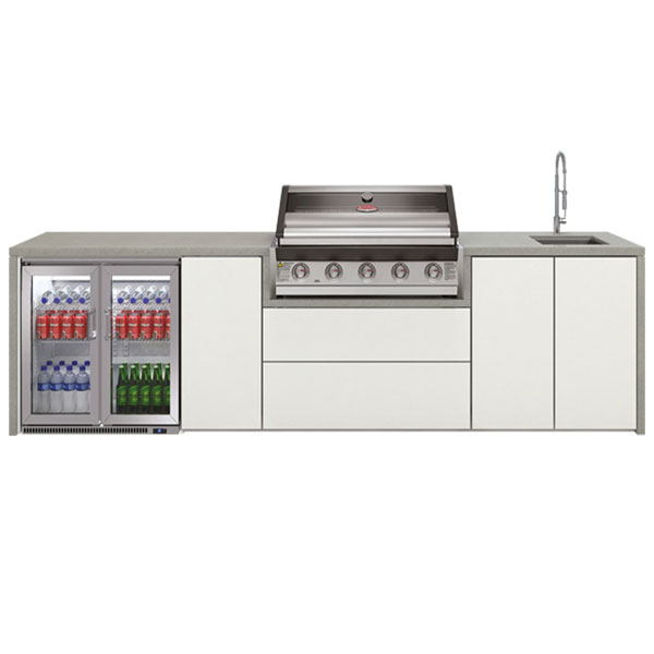 Beefeater 1600 Series 5 Burner Harmony Outdoor Kitchen with Sink & Double Fridge