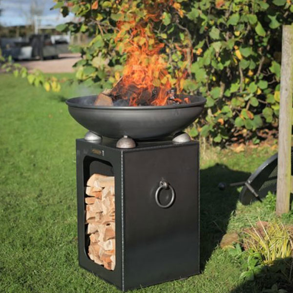 Firepits UK Firebowl with Log Store 60cm Fire Pit