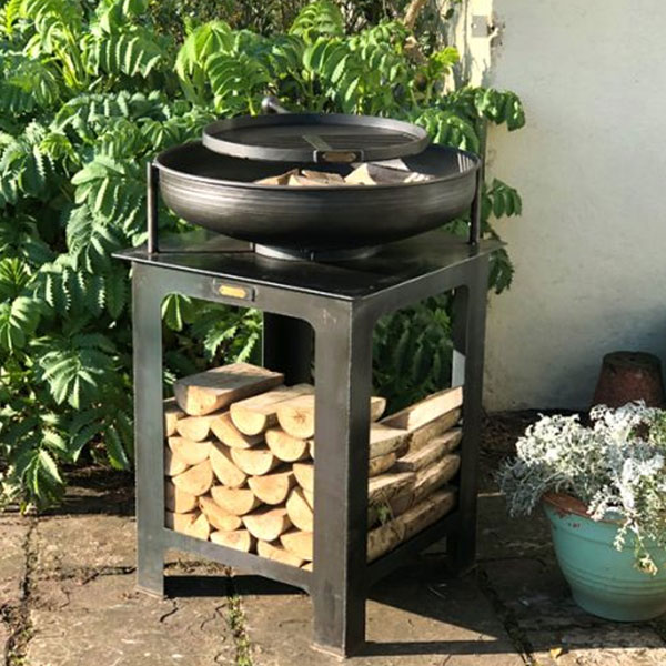 Firepits UK Modular Kitchen Fire Bowl With Log Store