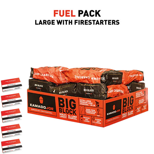 Kamado Joe Big Block Lumpwood Large Fuel Pack + Firelighters | 180 Kg