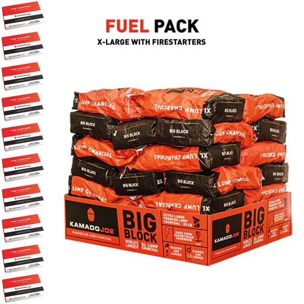 Kamado Joe Big Block Lumpwood X-Large Fuel Pack + FireLighters | 360 Kg