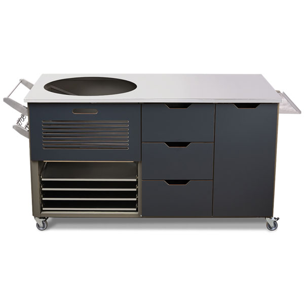 KamadoSpace Carbon Grey Cabinet Island for Kamado Style Barbecue