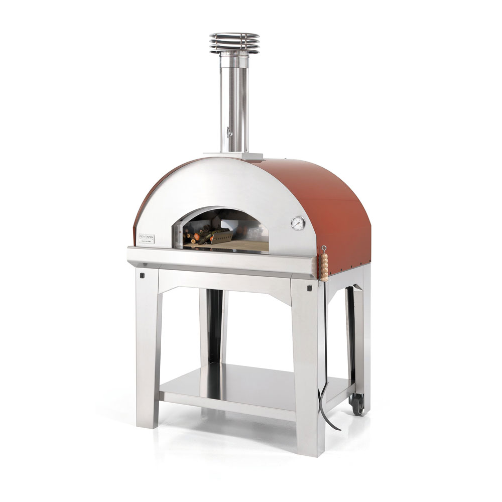Fontana Mangiafuoco Wood Pizza Oven with Trolley | Rosso