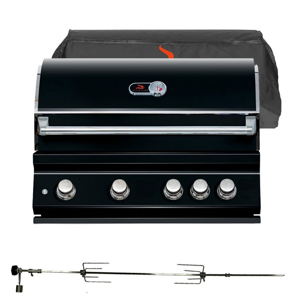Whistler Burford Black Silk Burford 4 Burner l Built-In Gas Barbecue | Cover + Rotisserie | New 2024