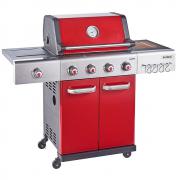 Outback Jupiter 4 Burner Hybrid Barbecue with Chopping Board &#124; Red - view 1