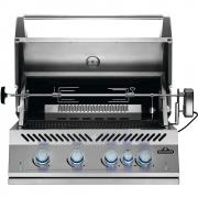 Napoleon 700 Series BIG32 Built In Gas Barbecue | Lid Open with Rotisserie Kit